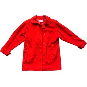 Vintage Petite Pendleton Red 100% Virgin Wool Coat 10